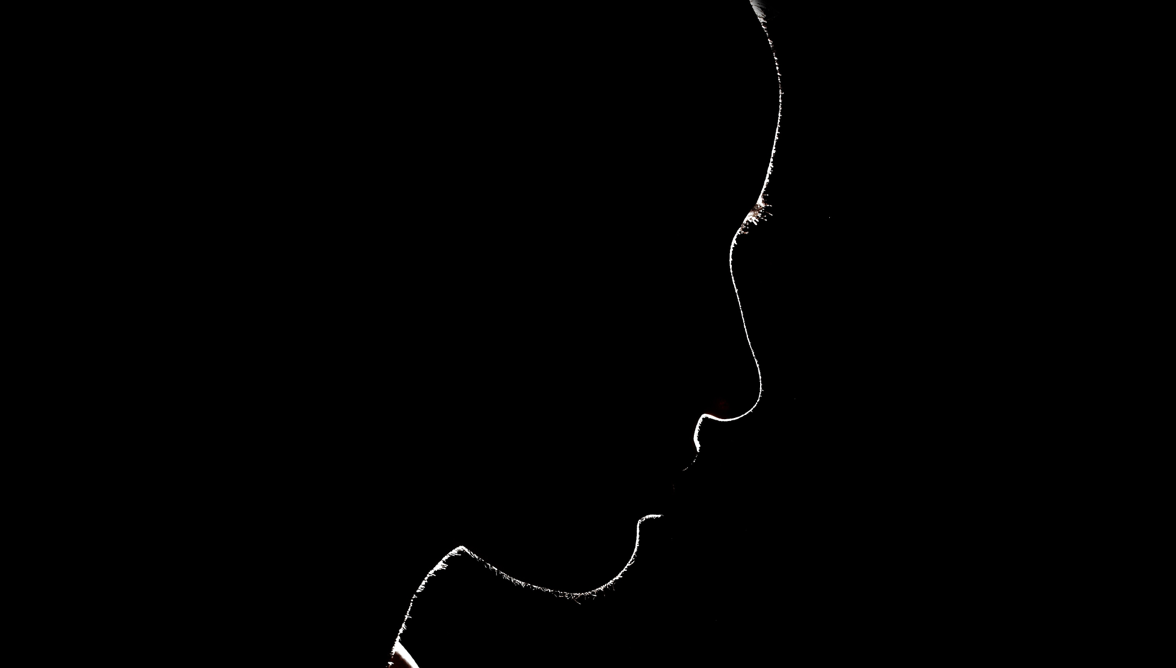 Silhouette of a woman's face