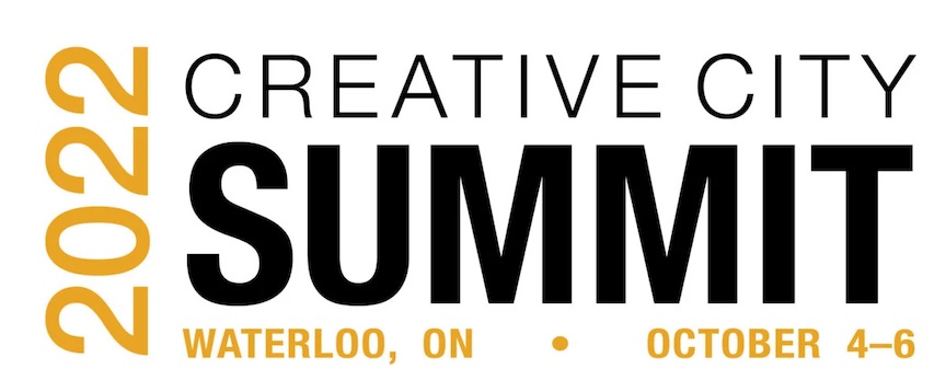 Banner with information about the 2022 Creative City Summit
