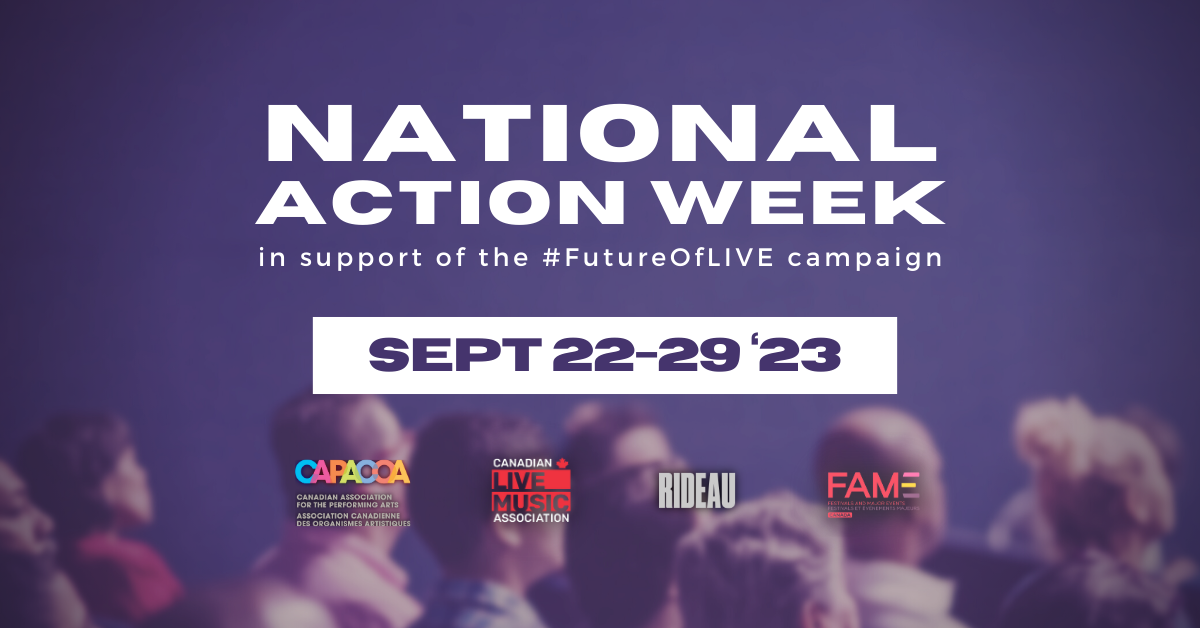 National Action Week in support of the #FutureOfLIVE campaign. Sept 22-29, 2023