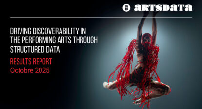 Banner showing the report title and a dancer wearing a costume with long fringes and performing a jump.