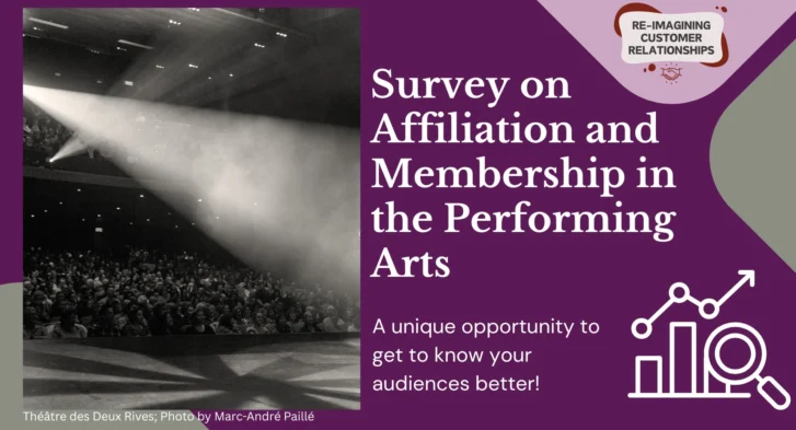 Purple banner with the title "Survey on Affiliation and Membership in the Performing Arts"