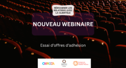 Graphique promotionnel pour un nouveau webinaire intitulé « Test des offres d'adhésion » présenté par CAPACOA, Orchestres Canada et l'Association professionnelle des théâtres canadiens.